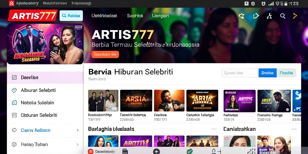 Tampilan antarmuka aplikasi ARTIS777 yang menarik dan informatif.