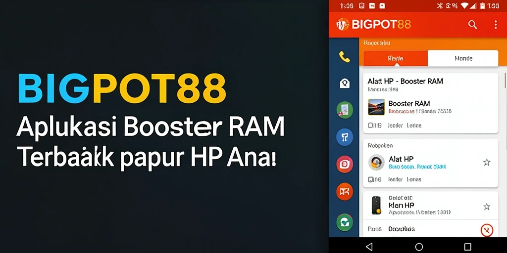 Tangkapan layar antarmuka aplikasi BIGPOT88 yang menunjukkan fungsi pembersihan RAM.