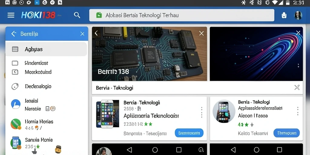 Antarmuka aplikasi HOKI138 menampilkan berita teknologi terkini dengan jelas.