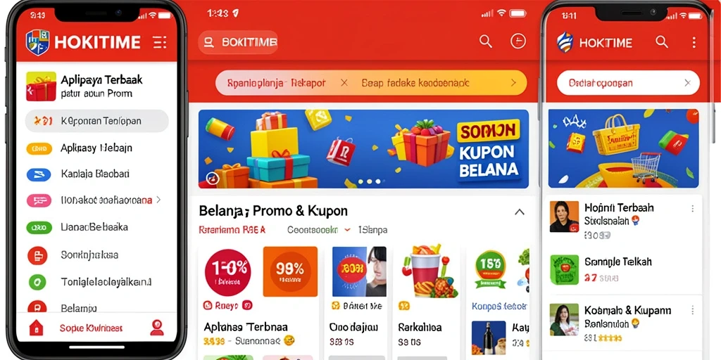 Antarmuka HOKITIME yang bersih dan mudah digunakan untuk mencari promo