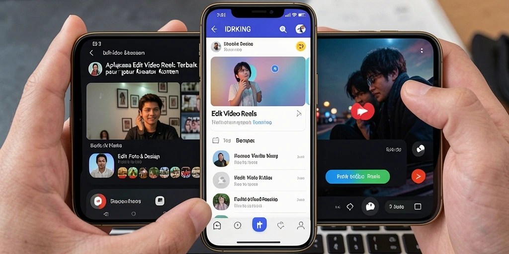 Antarmuka IDRKING yang modern untuk edit video reels.