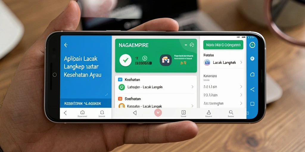 Screenshot antarmuka utama NAGAEMPIRE dengan fitur Lacak Langkah.
