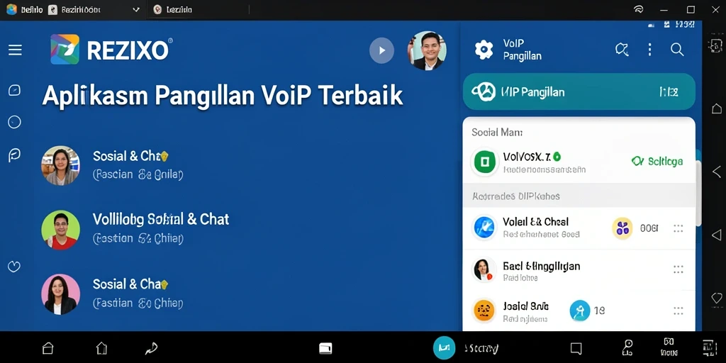 Antarmuka REZIXO yang intuitif untuk panggilan VoIP.