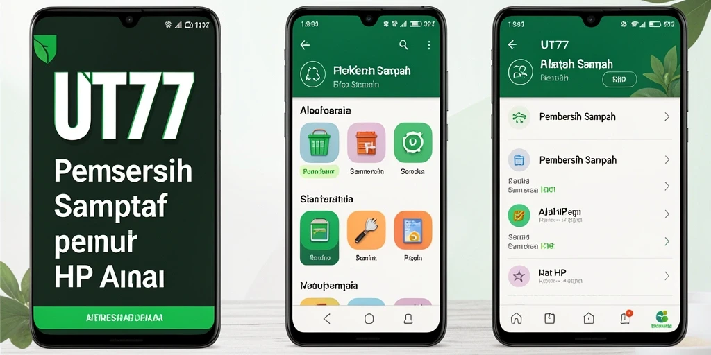 Tampilan antarmuka UT77 saat melakukan pembersihan sampah.